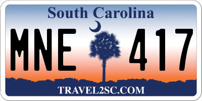 SC license plate MNE417