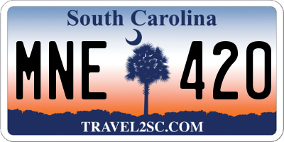 SC license plate MNE420