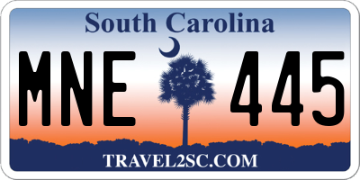 SC license plate MNE445