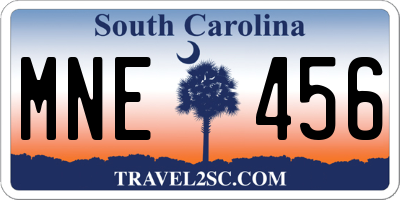 SC license plate MNE456