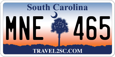 SC license plate MNE465
