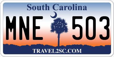 SC license plate MNE503