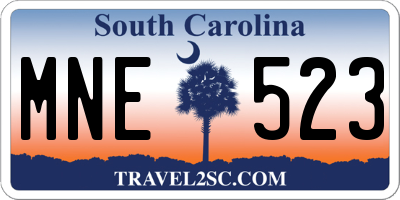 SC license plate MNE523
