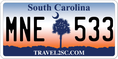 SC license plate MNE533