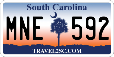 SC license plate MNE592