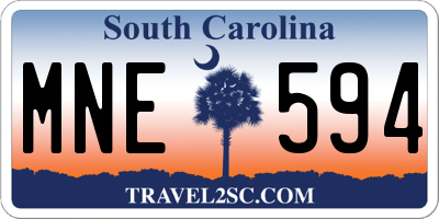 SC license plate MNE594