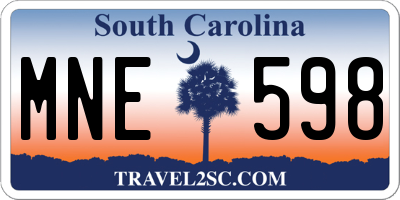 SC license plate MNE598