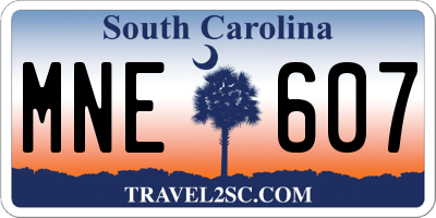 SC license plate MNE607