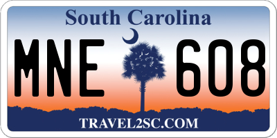 SC license plate MNE608