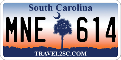 SC license plate MNE614