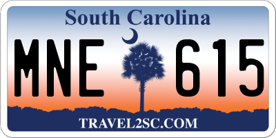 SC license plate MNE615