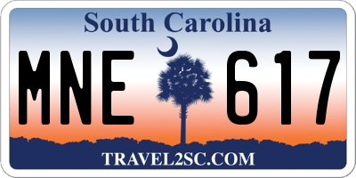 SC license plate MNE617
