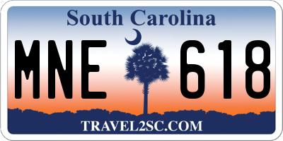 SC license plate MNE618