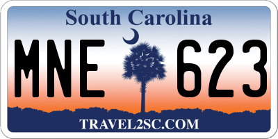 SC license plate MNE623