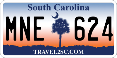 SC license plate MNE624