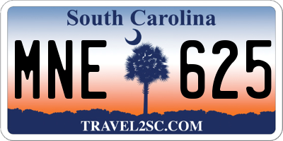 SC license plate MNE625