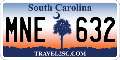 SC license plate MNE632