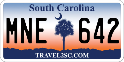 SC license plate MNE642