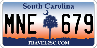 SC license plate MNE679