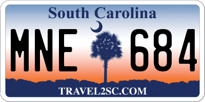 SC license plate MNE684