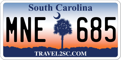 SC license plate MNE685