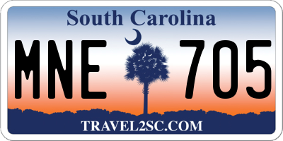 SC license plate MNE705