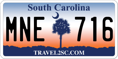 SC license plate MNE716