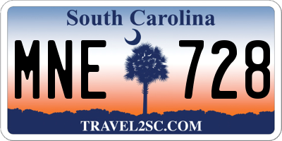 SC license plate MNE728