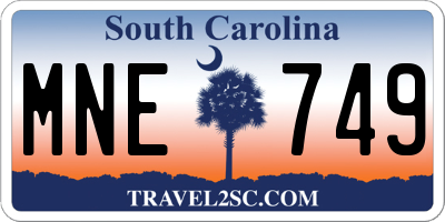 SC license plate MNE749