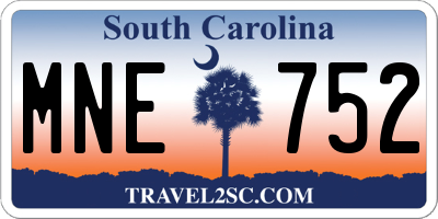 SC license plate MNE752