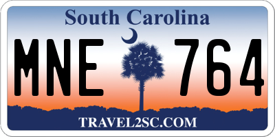 SC license plate MNE764