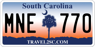 SC license plate MNE770