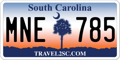 SC license plate MNE785