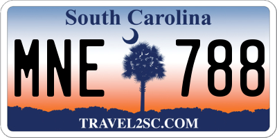 SC license plate MNE788