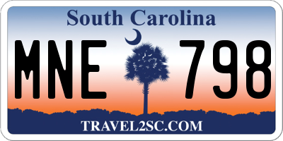 SC license plate MNE798