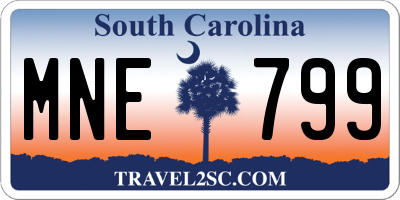 SC license plate MNE799