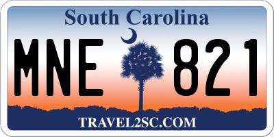 SC license plate MNE821