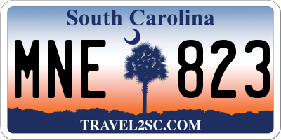 SC license plate MNE823
