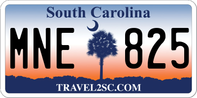 SC license plate MNE825