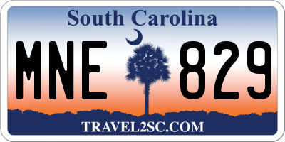 SC license plate MNE829