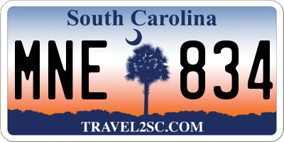 SC license plate MNE834