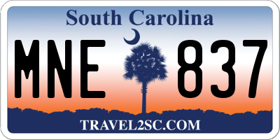 SC license plate MNE837
