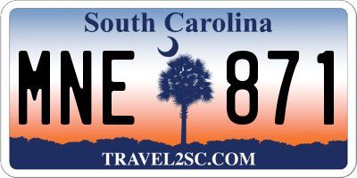 SC license plate MNE871