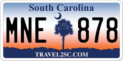 SC license plate MNE878