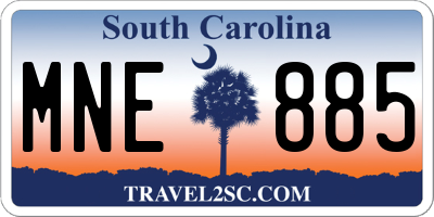 SC license plate MNE885