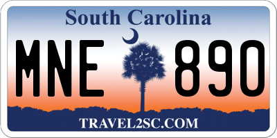 SC license plate MNE890