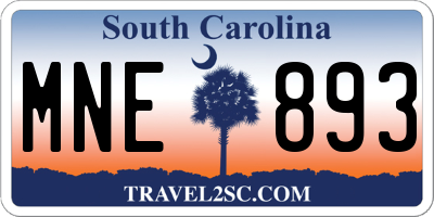 SC license plate MNE893