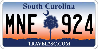 SC license plate MNE924
