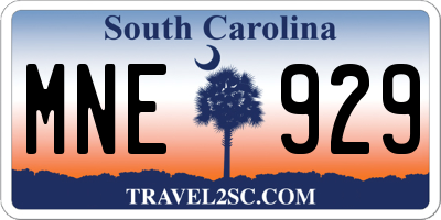 SC license plate MNE929