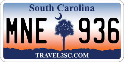 SC license plate MNE936